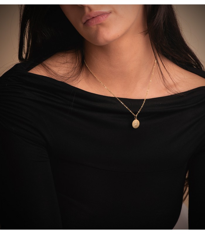 Médaille Saint Christophe Or 18K 14 mm Mate
