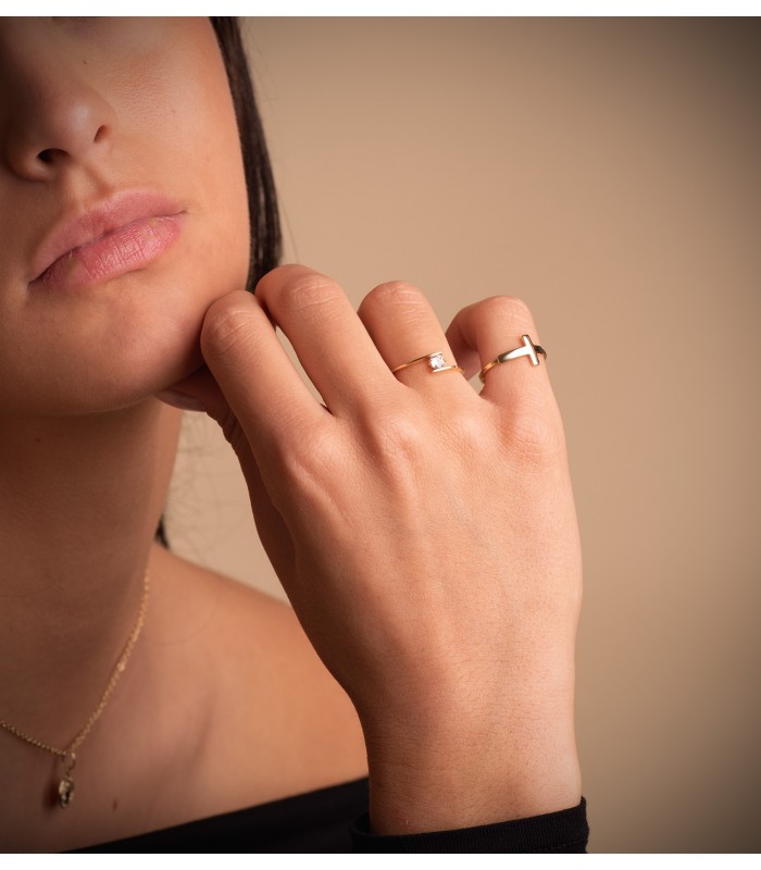 Solitario de oro amarillo para mujer Matilda 18 Ktes