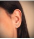 Boucles d'oreilles empreinte de patte de chien or jaune 18K. Boucles d'oreilles fille, femme.