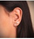 Boucles d'oreilles empreinte de patte de chien or jaune 18K. Boucles d'oreilles fille, femme.