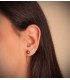 Orecchini punto luce Ovale con zircone rosso, orecchini a lobo oro giallo 18 kt, da donna.