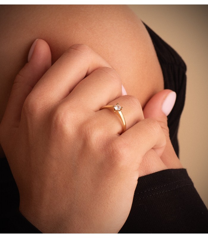 Solitär Ring mit Zirkonia Gold 18K /750er 19423-OA