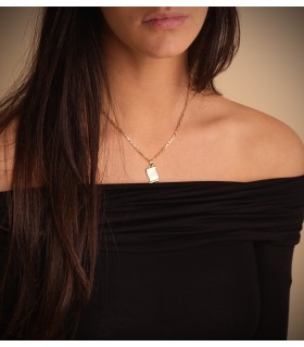 Alda Joyeros, joyería online | Pergamino banda Oro Amarillo 18K 18mm, colgante chapa para grabar.