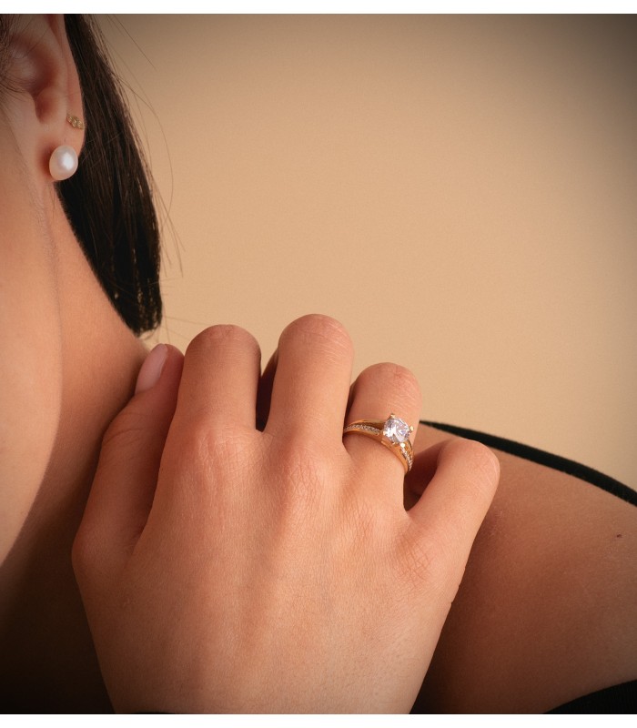 Solitaire bicolore Andrea 18 Carats