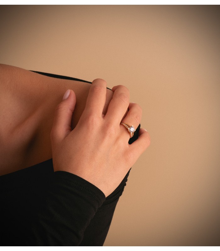 Anello Solitario Andrea oro bicolore 18 Kt | Anelli da donna proposta di matrimonio