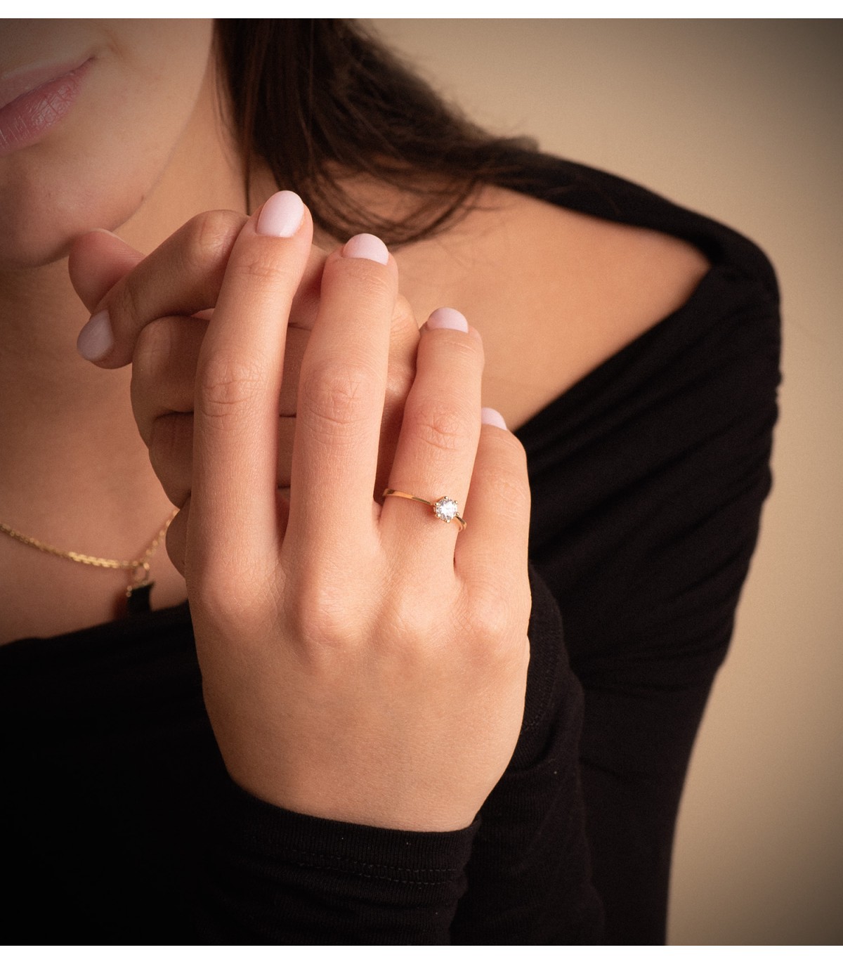 Solitario da donna oro giallo 18kt Kira • Gioielleria online ALDA, Anelli di fidanzamento