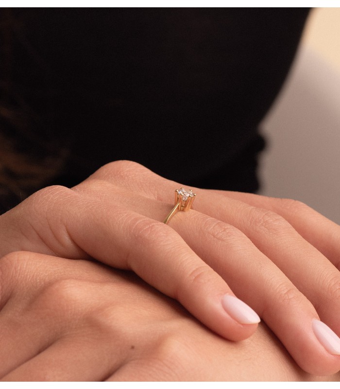 Solitario da donna oro giallo 18kt Kira • Gioielleria online ALDA, Anelli di fidanzamento