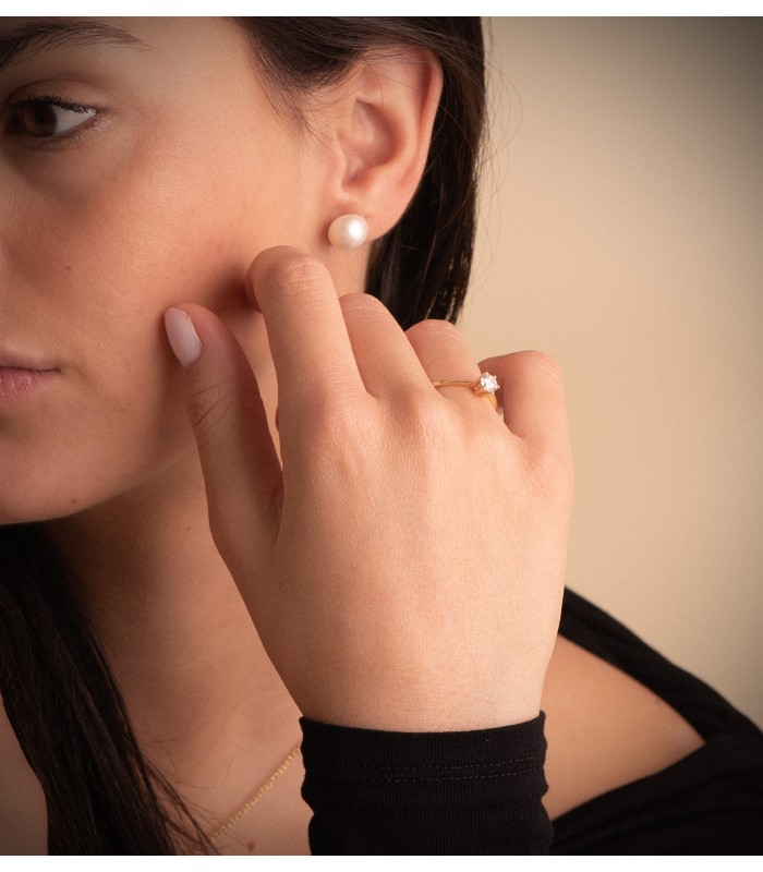 Solitär Ring mit Zirkonia Gold 18K /750er 19273-OA • Juwelier ALDA, Modell KIRA Gelbgold