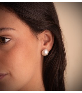 Orecchini da donna con perle giapponesi in oro giallo 750‰, misura 14 mm - Modello Ah Young | Gioielli Donna.
