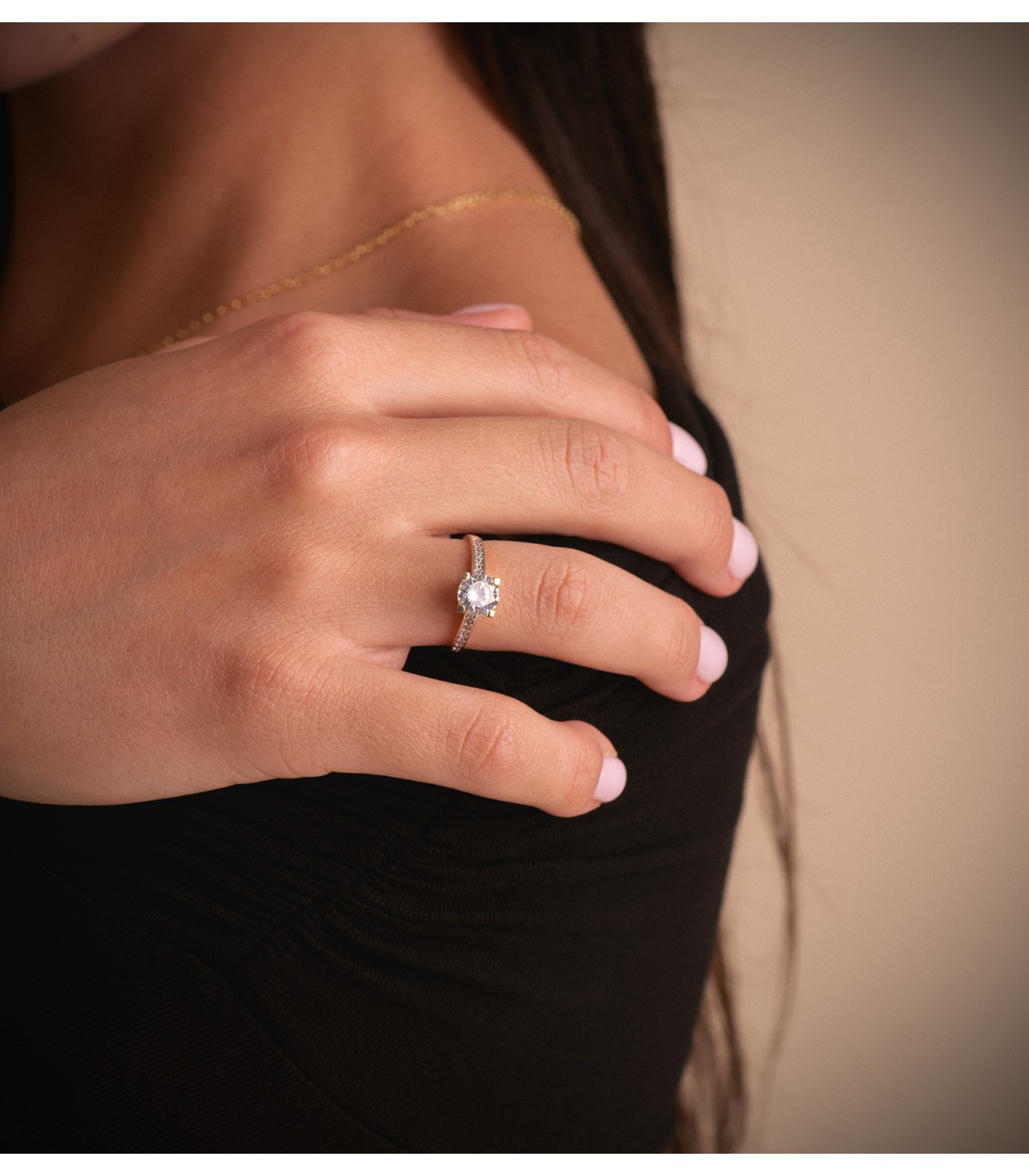 Solitaire bicolore Lux 18 Carats