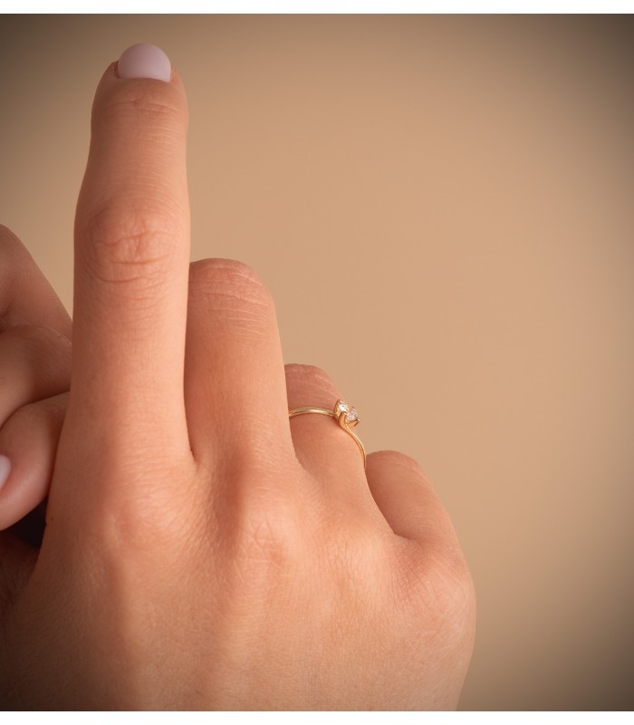 anillo de pedida en oro amarillo olivia para mujer