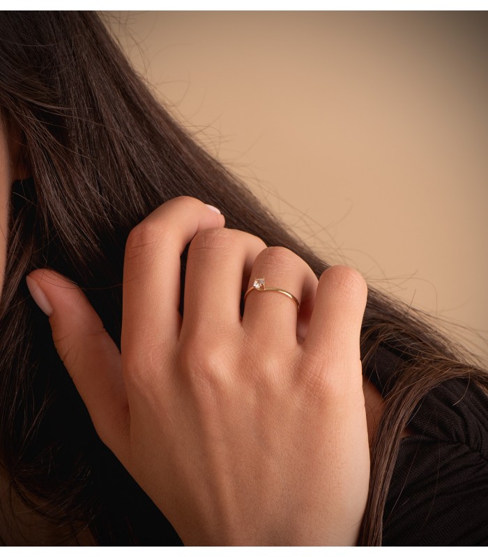 Solitär Ring mit Zirkonia Gold 18K /750er 19421-OA | OLIVIA Verlobungsring für Damen