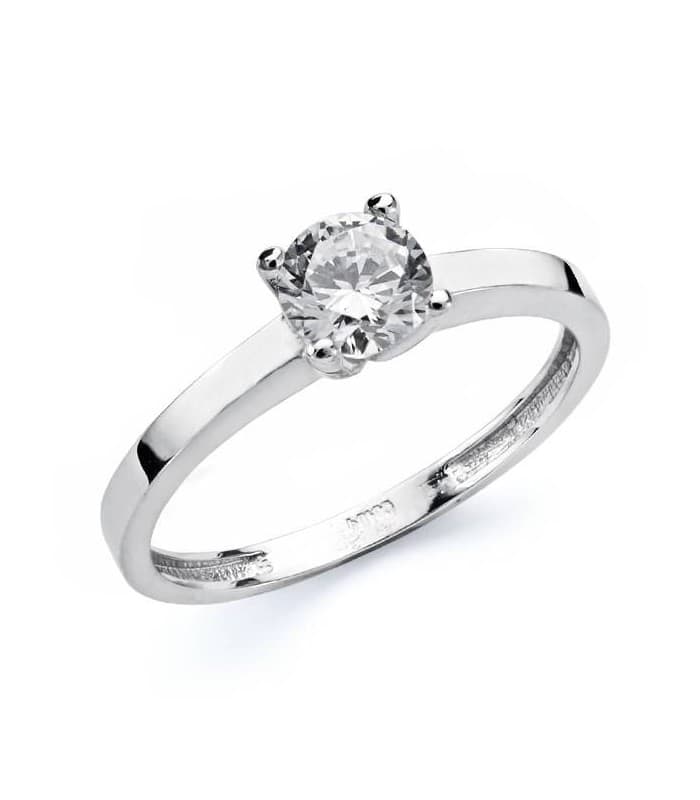 Solitario da donna oro bianco Ammon 18kt | Anelli proposta di matrimonio e fidanzamento