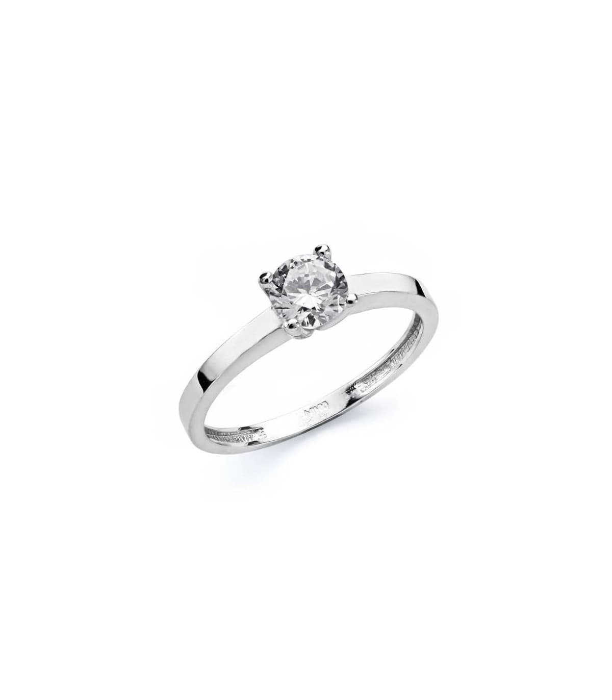 Solitario da donna oro bianco Ammon 18kt | Anelli proposta di matrimonio e fidanzamento