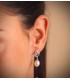 Boucles d'oreilles mariée Marie-Antoinette Or Blanc 9K Perle