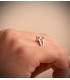 Anello Solitario Andrea oro bianco 18 Kt, triple gambo  | Anelli da donna proposta di matrimonio