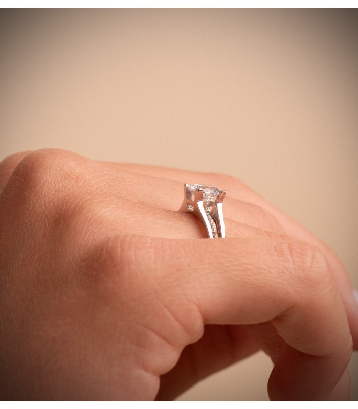 Solitario blanco Belen 18 Ktes
