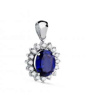 Colgante Galadriel OB 18K Zafiro 2.47 Q Diamantes 0.42 Q