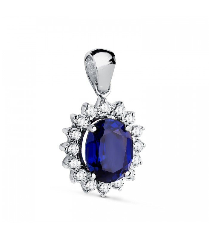 Anhänger Galadriel Saphir & Diamant 750 Weißgold