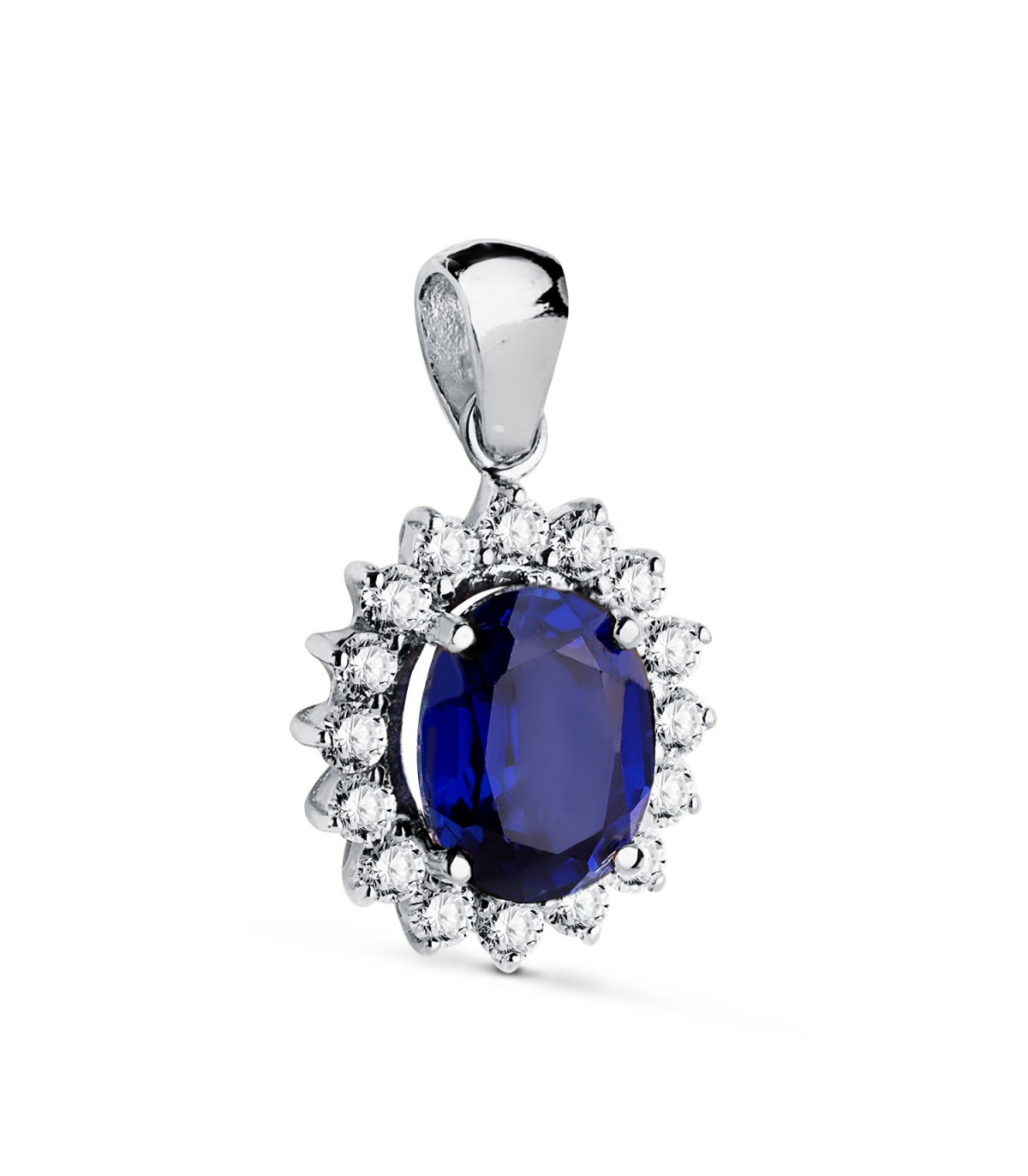 Anhänger Galadriel Saphir & Diamant 750 Weißgold