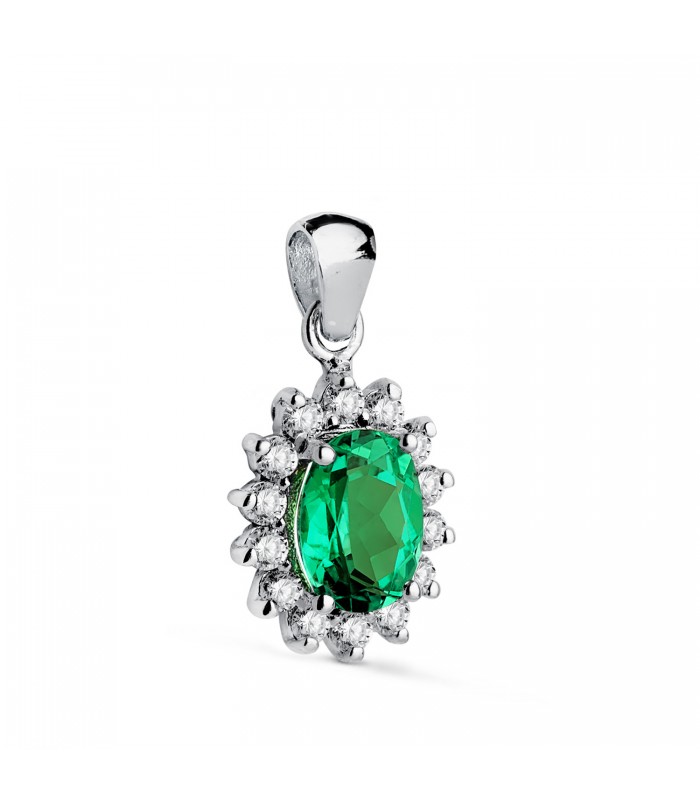 Colgantes de mujer con piedras preciosas. Colgantes con esmeralda y diamantes. Piedra esmeralda colombiana.
