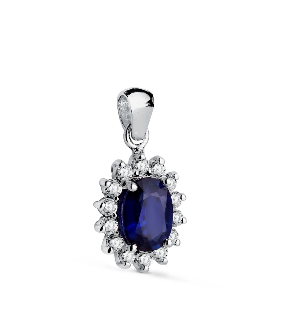 Anhänger Saphir & Diamant Sybil 750 Weißgold