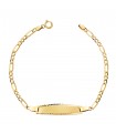 Bracciale con targhetta Comunione Oro 9kt 17cm Figaro