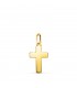 Pendentif croix en or 18 carats , cadeau baptême et femme - Croix plate 15 mm
