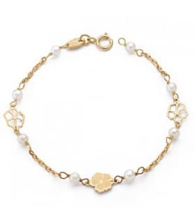Bracelet pour fille en or 750 avec perles. Modèle Paula.