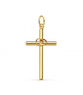 Ehekreuz mit Eheringen aus 18 Karat Gelbgold, 27,5 mm – Geschenk zum Hochzeitstag
