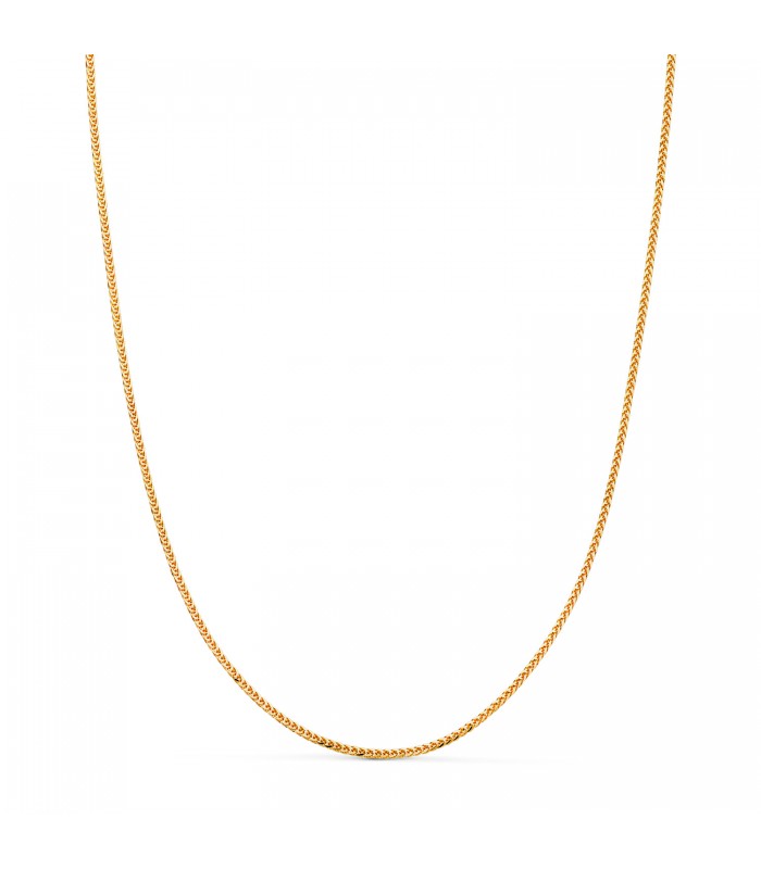 Cadena Espiga 40 cm oro amarillo 18 Kilates - Cadena retorcida de oro para mujer