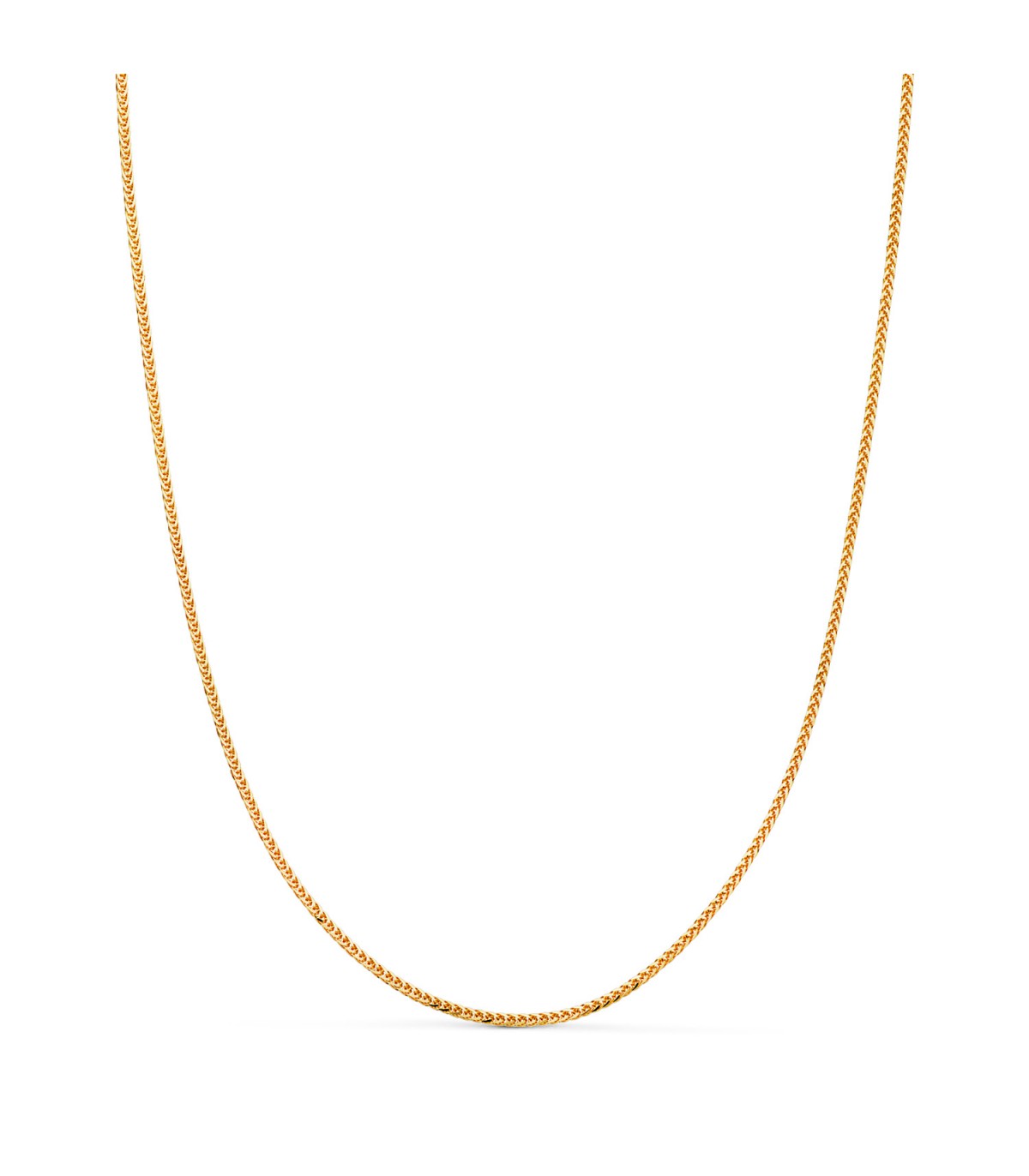 Cadena Espiga 40 cm oro amarillo 18 Kilates - Cadena retorcida de oro para mujer