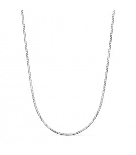 Goldkette für Damen Fuchsschwanzkette, Flecht, Fantasie in Weißgold – 1,2 mm breit, 45 cm lang