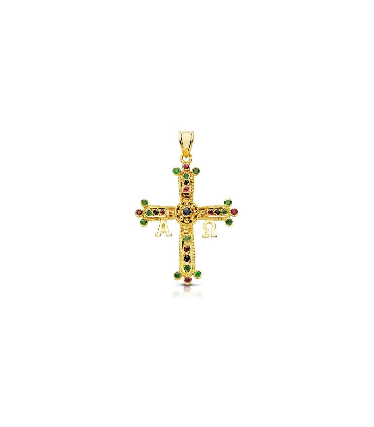 Croce della Vittoria, Covadonga 18 Kt 33mm Pietre preziose