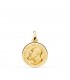 Pendentif avec Padre Pio, 16 mm, « Saint Pio de Pietrelcina » - Médaille de baptême en or jaune 750/18 carats