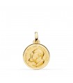 Medaille Anhänger Pater Pio 750 Gold Ø 16 mm