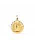 Medaglia Madonna di Loreto con incisione 16 mm oro 750 ‰ - Ciondolo nascita e battesimo