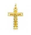 Croix Christ sculptée 18 K 32mm