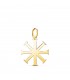 Christlicher Anhänger, 18K Gold, 16 mm, achtzackiges Kreuz, Geschenk zur Taufe und zu christlichen Anlässen.