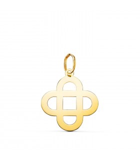 Pendentif symbole du mariage catholique, alliances entrelacées - Or 18 carats, 15,5 mm