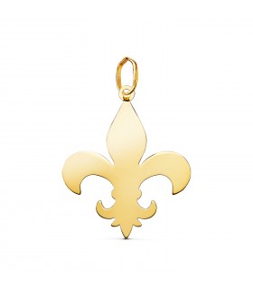 Colgante de oro con flor de Lis 24mm, símbolo de Francia | Colgantes para hombre y mujer