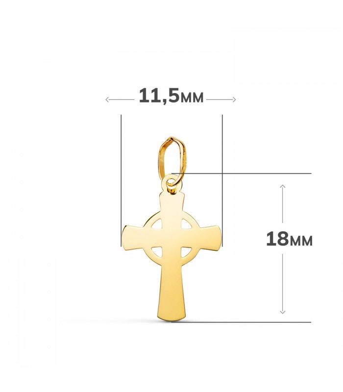 Ciondolo con croce celtica, 18 mm – oro lucido 750 | Croce d'oro