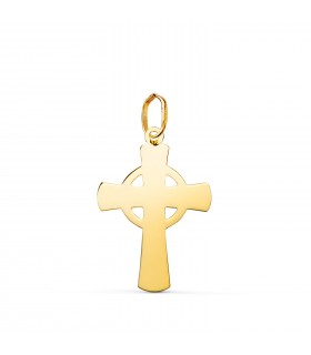 Kettenanhänger keltisches Kreuz, 22 mm – glänzend 750 Gold | Goldkreuz