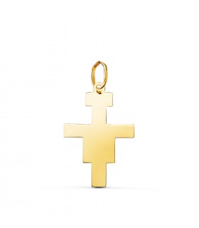 Kettenanhänger Damianskreuz, 22 mm – glänzend 750 Gold | Goldkreuz