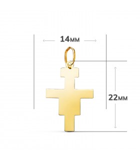 Croix de Saint-Damien, 22 mm – or 750 brillant | Croix en or pour homme ou femme