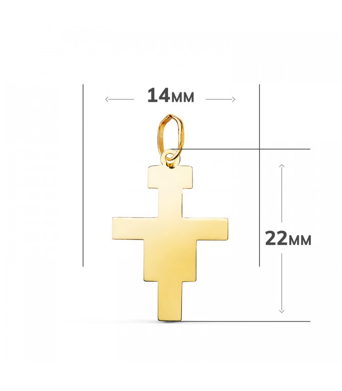 Kettenanhänger Damianskreuz, 22 mm – glänzend 750 Gold | Kreuz Hl. Damiano