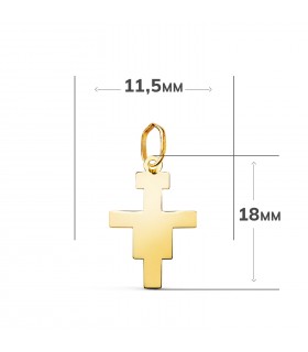 Kettenanhänger Damianskreuz, 18 mm – glänzend 750 Gold | Goldkreuz