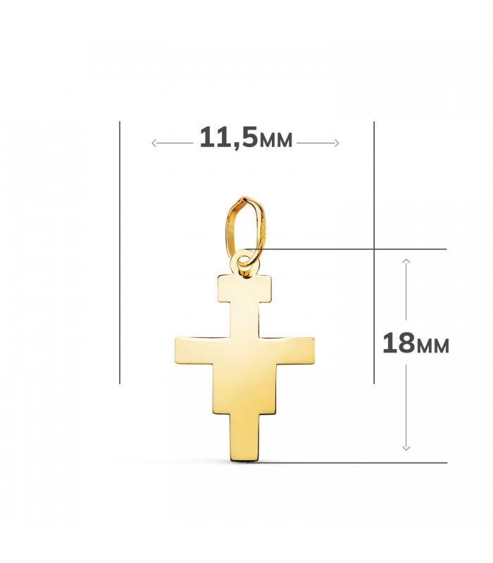 Cruz de San Damián oro amarillo 18 Kilates 18 mm | Cruces de oro para hombre y mujer