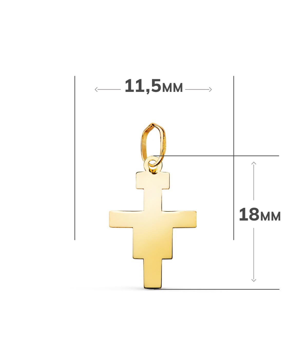 Cruz de San Damián oro amarillo 18 Kilates 18 mm | Cruces de oro para hombre y mujer