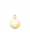 Medaglia con croce traforata oro 18kt 14mm